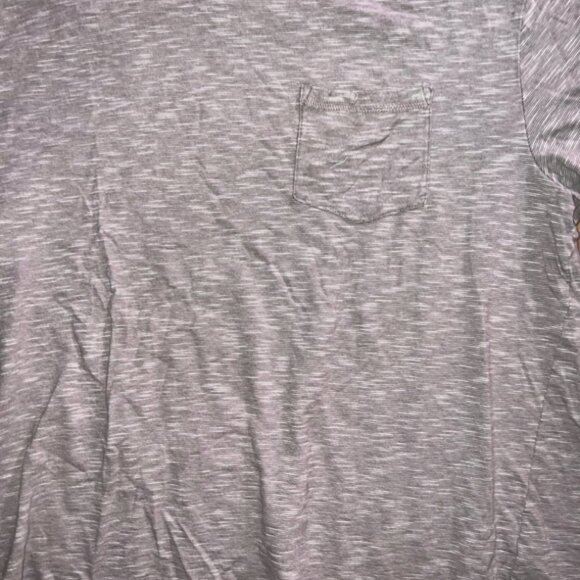 Dip Men XL Gray White Stripe Pocket Scoop Neck Short Sleeve Causal‎ Shirt (T) - Picture 2 of 6